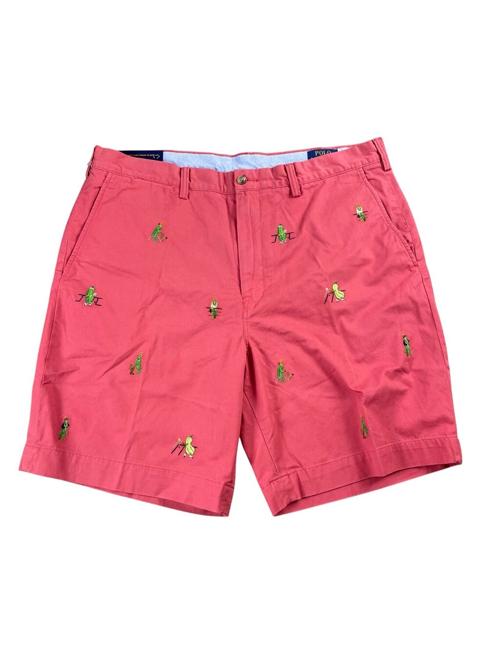NWT Polo RL Chino Shorts Cricket Grasshopper Squash AOP Embroidery Men's 38 x 9"